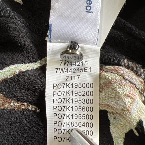 Lucky Brand Blouse Medium Dark Floral Black Pink Bell Sleeve Ruffle Whimsigoth - Picture 8 of 14